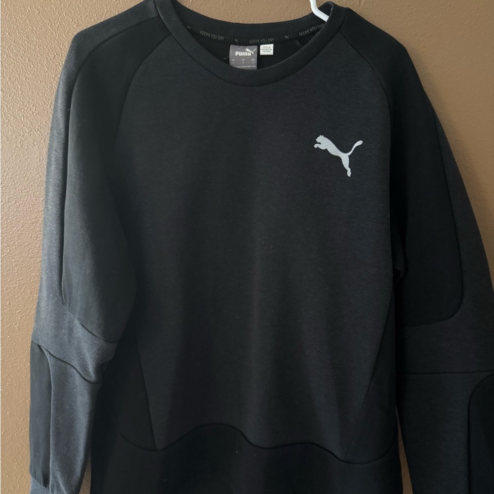 Puma Evo Crewneck Sweatshirt - Black / Gray - Sz L EUC